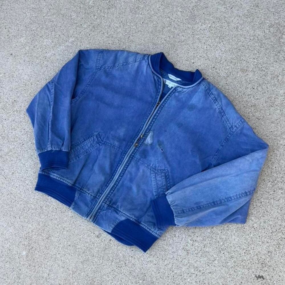 Vintage blue bomber jacket geoffrey beene blue zipup
